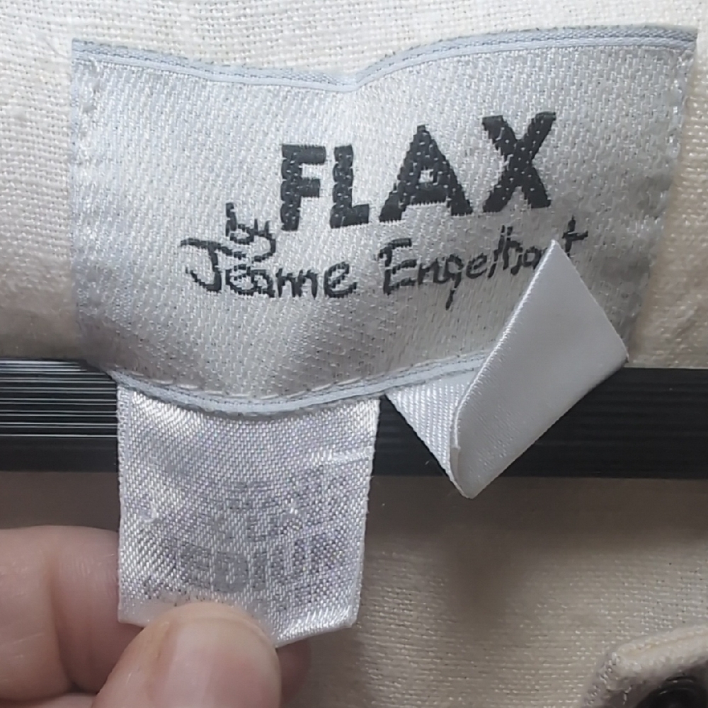 VTG Flax By Jeanne Englehart Cream Snap-Up Belted Maxi Dress Duster Lagenlook - Picture 2 of 9